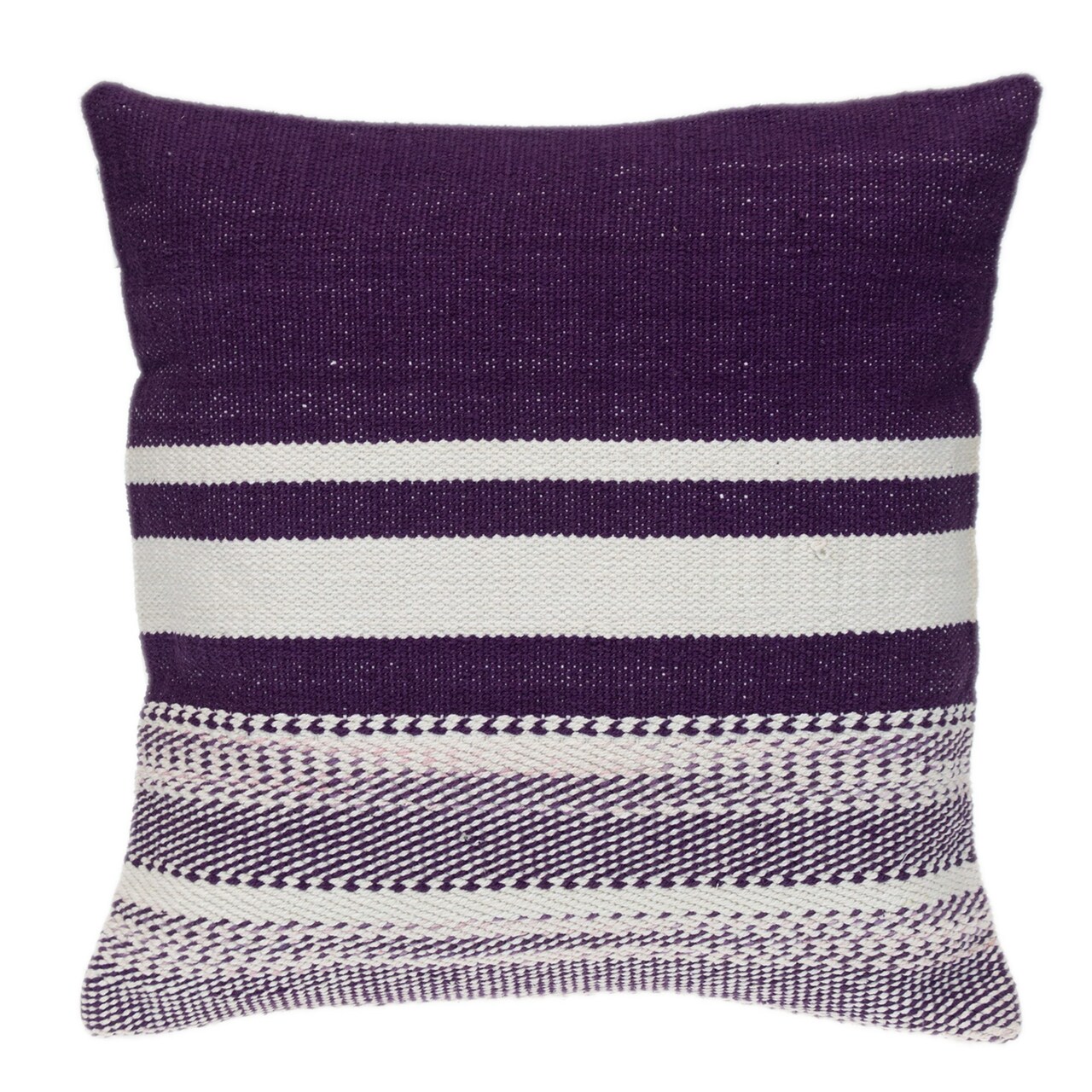 Nassau Collection Striped Square Throw Pillow - 18" - Purple and White
